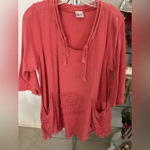 Oh My Gauze Coral Tunic with Pockets